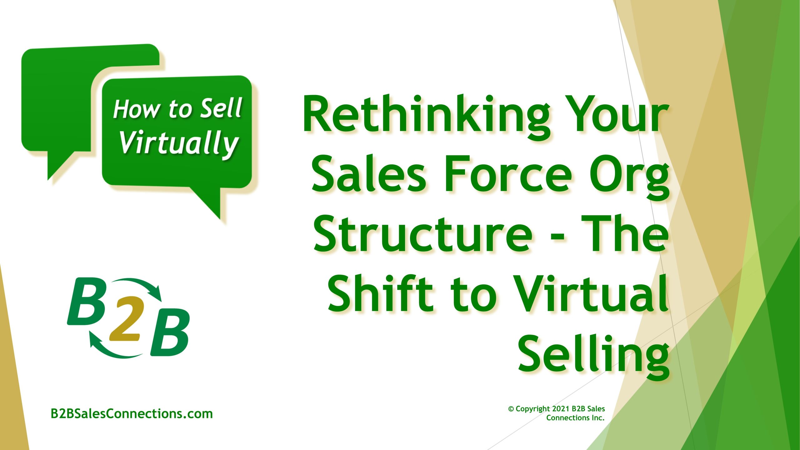 Rethinking Your Sales Force Org Structure - A B2B Sales COnnections Webinar Video-on-Demand
